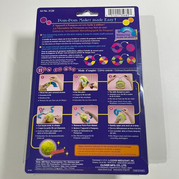 NEW Pompom Maker Extra Large by Clover - Picture 3 of 4